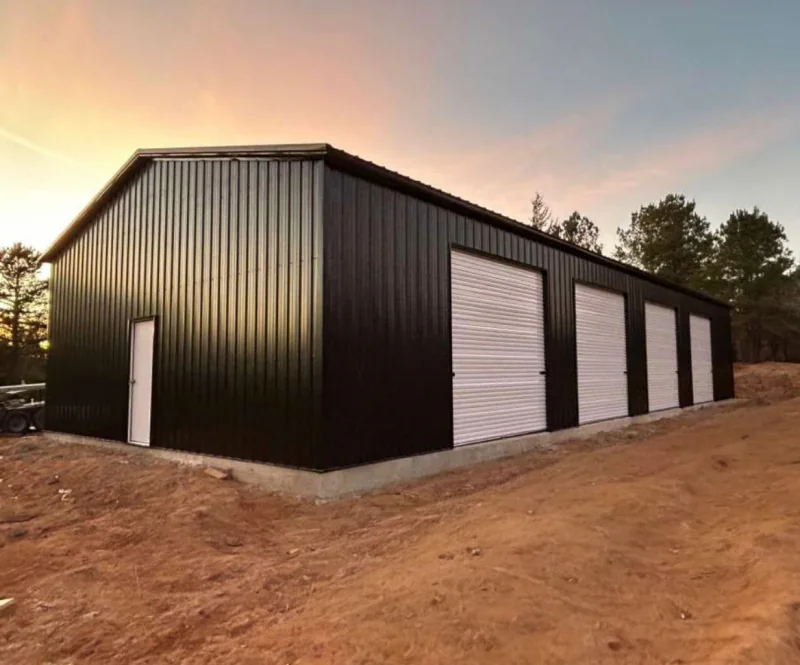 Black four-bay shop