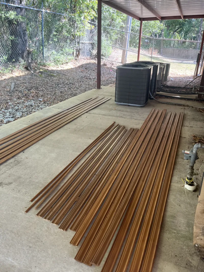 Trim staged on site