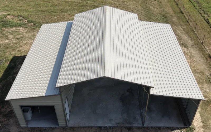 Center-aisle barn from above