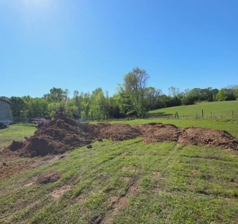 Excavated dirt on site
