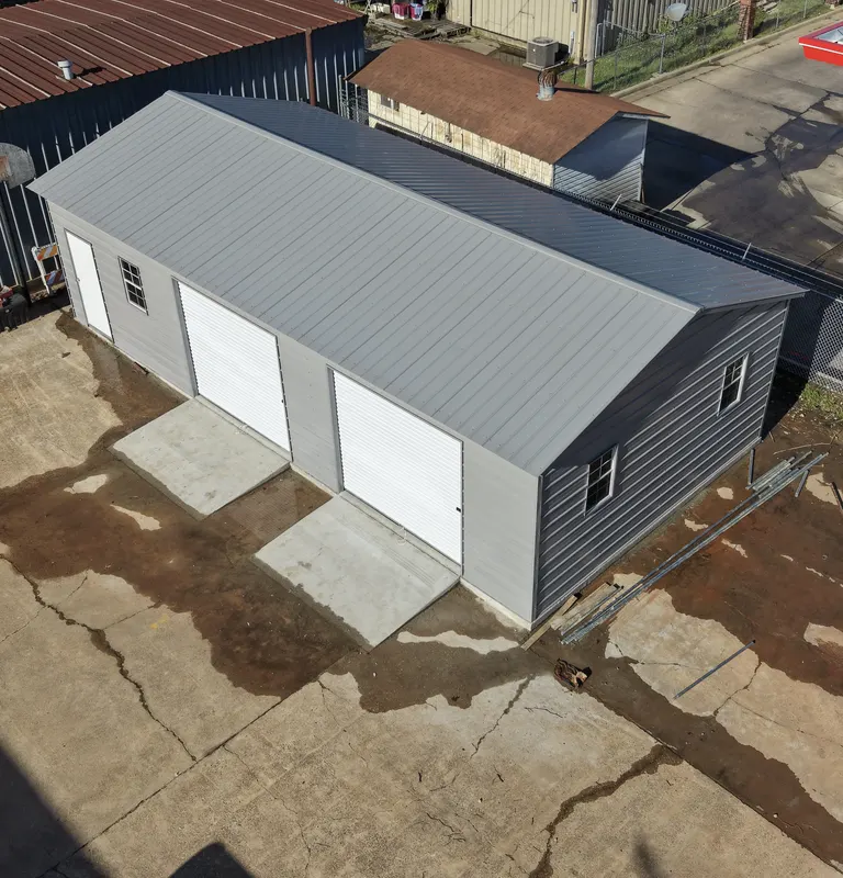 Three-door garage
