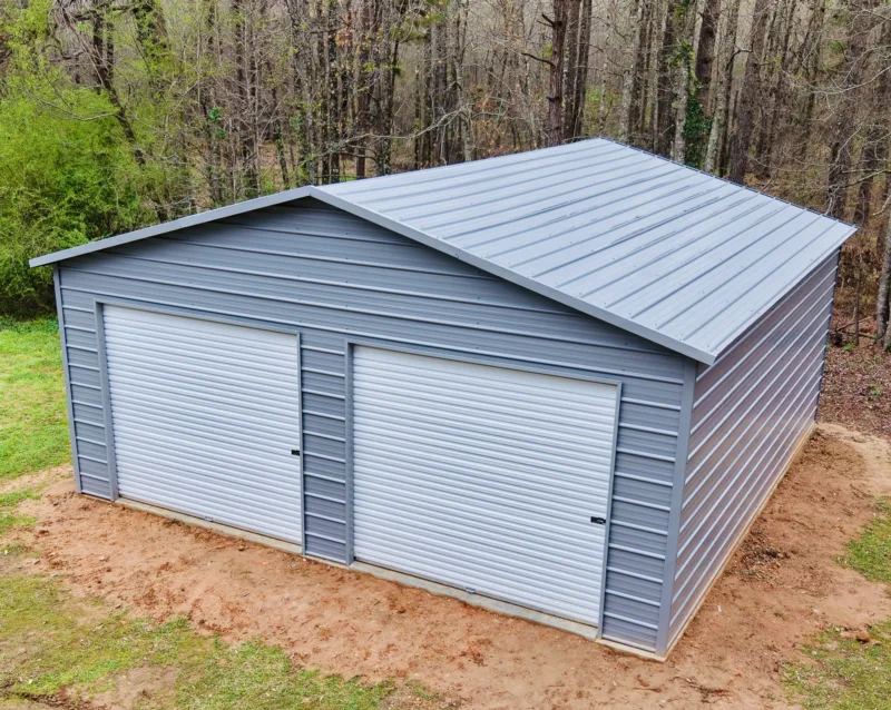 Two-bay garage, front