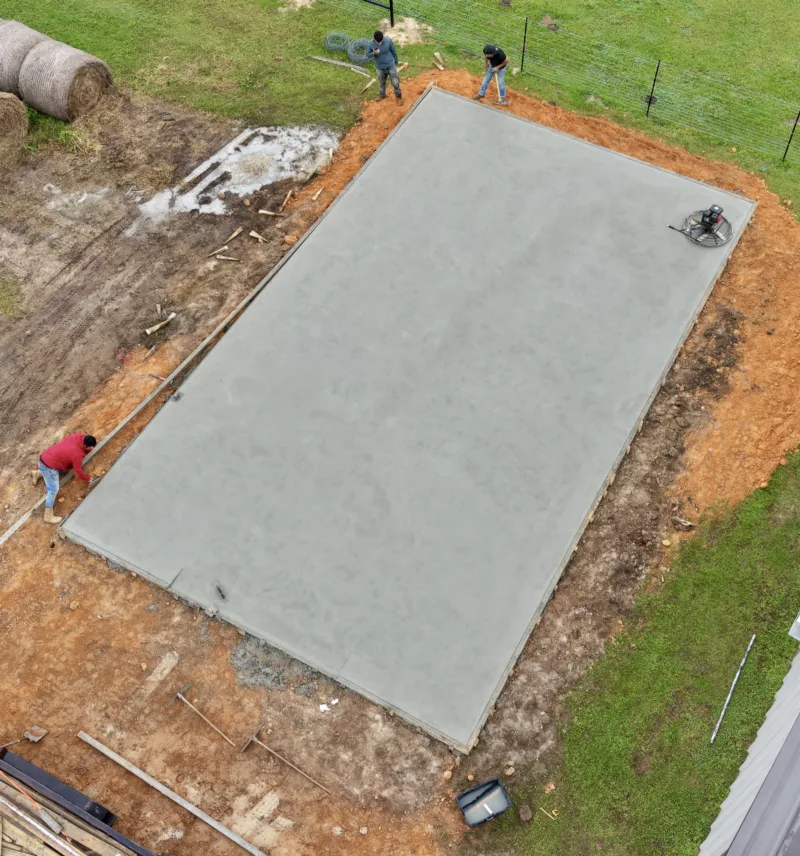 Hay field slab from above