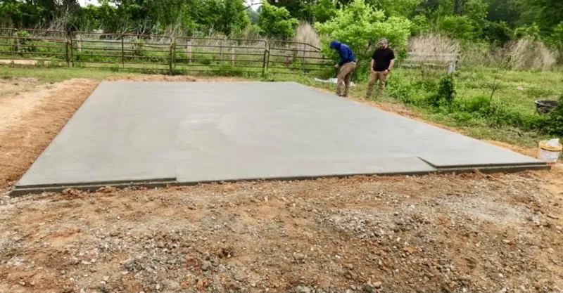 Slab by the fence line