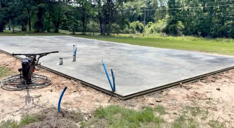 Slab with plumbing stub-outs
