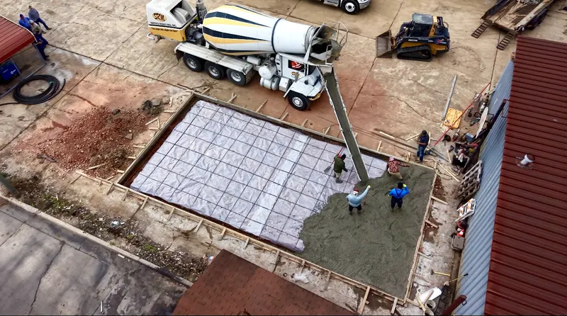 Pour in progress