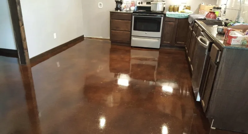 Stained kitchen floor