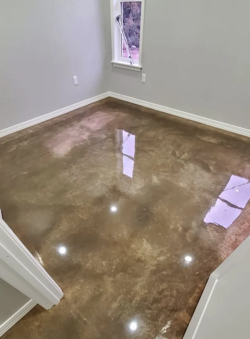 Stained concrete room
